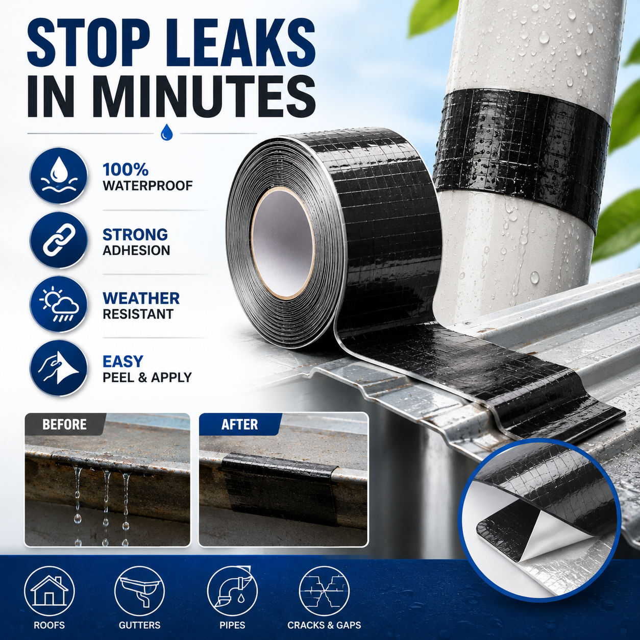 Premium Aluminium Foil Butyl Waterproof Tape