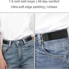 Buckleless Elastic Belt with Tactical Metal Hook for Men