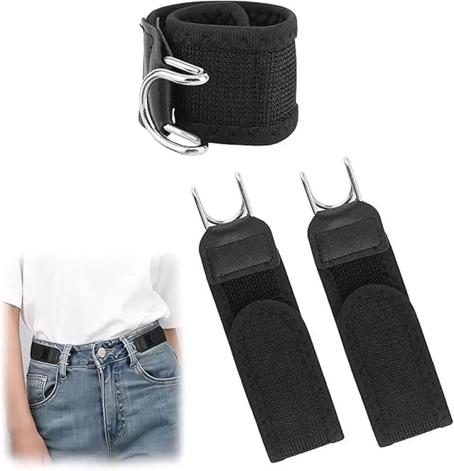Buckleless Elastic Belt with Tactical Metal Hook for Men