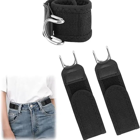 Buckleless Elastic Belt with Tactical Metal Hook for Men