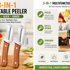 3-in-1 Multifunctional Vegetable Peeler with Wooden Handle